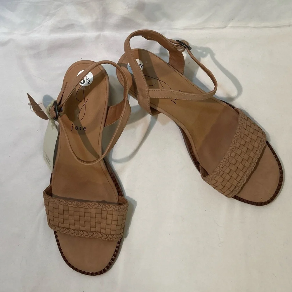 Joie Beige Block Heel Adjustable Buckle Strap Leather Open Toe Cushion size 8.5 - Picture 8 of 8